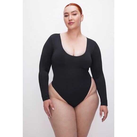 Good American Scuba Scoop Neck Bodysuit Black Plus Shapewear Size 3X - Picture 1 of 6